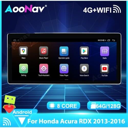 Car Multimedia Android 10.0 128GB For Honda Acura RDX 2013 2014 2015 2016 Car radio GPS Navigation player Stereo Touch Screen