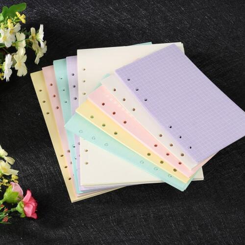 40 Sheets A5/A6 Filler Papers Loose-leaf Notebook 6 Holes Office School Supplies
