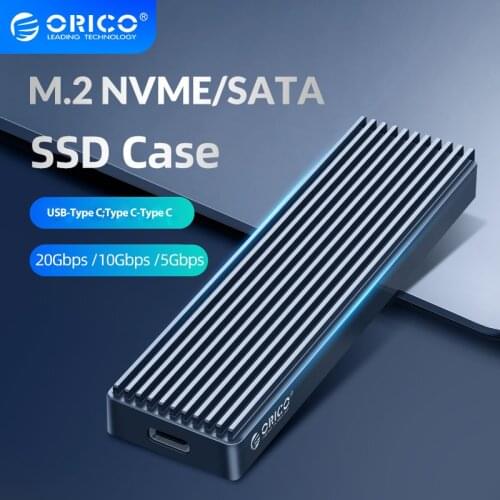 ORICO M2 SSD Case Nvme PCIe Enclosure USB C Gen2 5Gbps/ 10Gbps/20Gbps M.2 SATA NGFF External Hard Drive Adapter For 2280/2242