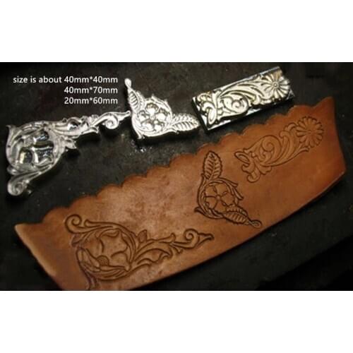 Tang dynasty flower design Hand-work design leather working tools carving punches stamp craft leather with leather carving tools