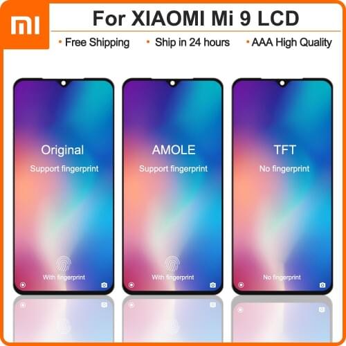 Original 6.39'' Display Replacement for Xiaomi Mi 9 LCD Touch Screen Digitizer with Frame Assembly For Xiaomi MI9 Display