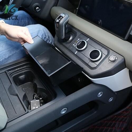 For Land Rover Defender 110 2020-21 car styling ABS black car central storage armrest box storage box phone box car accessories