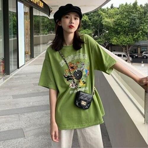 Cute Cartoon Print Woman T shirts Spring Summer New Short Sleeve O Neck T-shirt Femme Cotton Spandex Women Tops