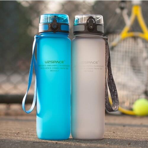 Hot Sale Uzspace Protein Shaker Portable Motion My Tritan Water Bottle Bpa Free Plastic For Sports camping hiking 1000ml