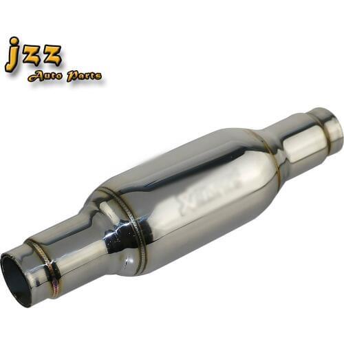 JZZ exhaust muffler car modified threaded inner tube enable more powerful engine for car chrome silver pipe silencer sound bomb