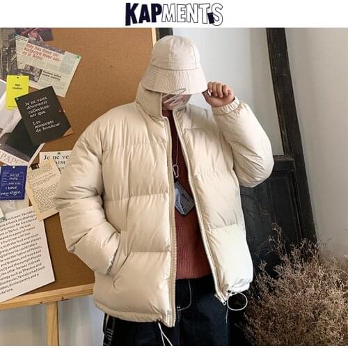 KAPMENTS Men Harajuku Colorful Bubble Coat Winter Jacket 2020 Mens Streetwear Hip Hop Parka Korean Black Clothes Puffer Jackets