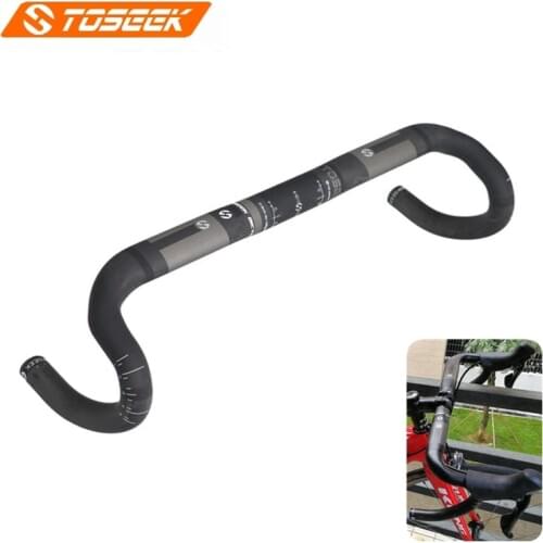 Toseek-Manillar ultraligero de fibra de carbono para bicicleta de carretera, barra curvada de 31,8x380/400 / 420 / 440mm