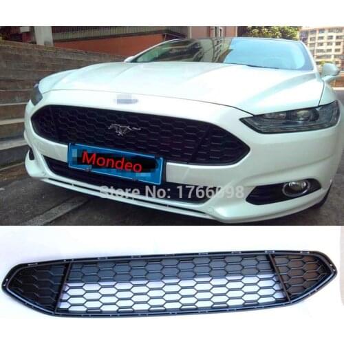 Mustang LOGO ABS Chrome Car front bumper Mesh Grille Around Trim Racing Grills Fit For Ford Mondeo 2013 2014 2015