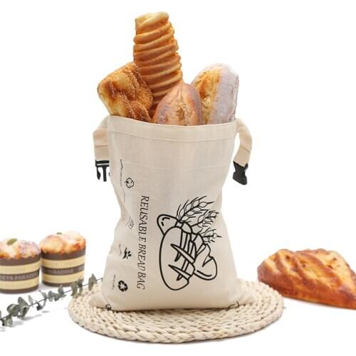 Organic Cotton TPU Bread Bag Reusable Premium Bread Bag Bakery Supplies Recyclable Sustainable Zero Waste vegetarian Friendly