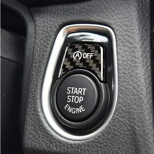 Carbon Fiber Engine Ignition Off Button Sticker, Push Starter Cover Decor for BMW F30 F31 F32 F33