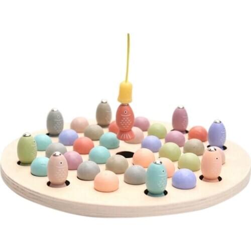 New Educational Toys Clip Wooden Beads netic Fish Puzzle Game Multi-Function Toys for Children