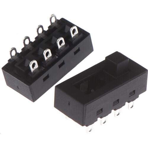 2 Pcs/lot Black 12A 250V 3 Position 8 Pin Toggle Slide Switches LQ-103H Hair Dryer Switches