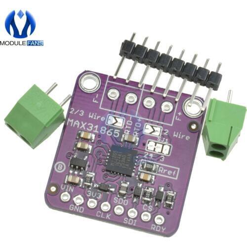 MAX31865 PT100 To PT1000 RTD-to-Digital Converter Board Temperature Thermocouple Sensor Amplifier Module 3.3V 5V For Arduino