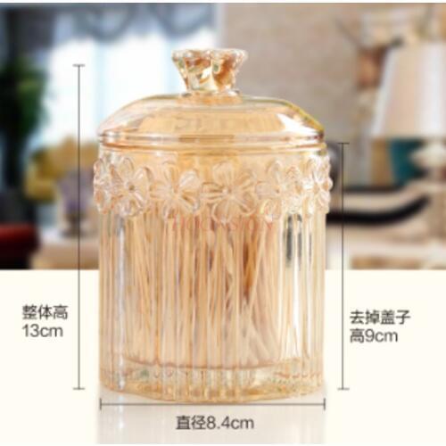 Glass Cotton Swab Box Cotton Pad Simple Toothpick Transparent With Lid Sale