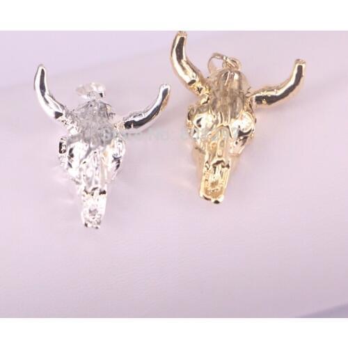 Diy 10Pcs fashion buffalo Head pendant charm bead resin horn cattle pendants for jewelry accessories