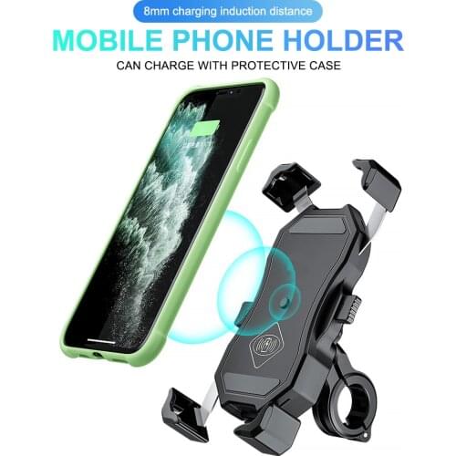 2in1 Bicycle Phone Holder Multifunctional 360 Degree Rotation Smartphone Holder Qi Wireles Charger USB3.0 Charging Bike Bracket