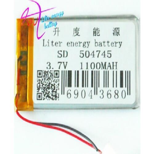 504745 3.7V 1100mAh 504545 504550 Lithium Polymer LiPo Rechargeable Battery For Mp3 MP4 MP5 DVD PAD mobile bluetooth tablet pc