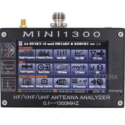 Antenna Counter MINI1300 HF/VHF/UHF Antenna tester MINI-600 Frequency 0.1-1300MHZ with 4.3" LCD Touch Screen Antenna Analyzer