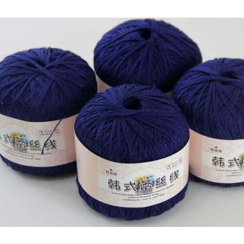 Free Shipping 4Balls X50g New Soft Hand Knitting High quality soft 100% Cotton Crocheted Yarn 16124-4 Navy