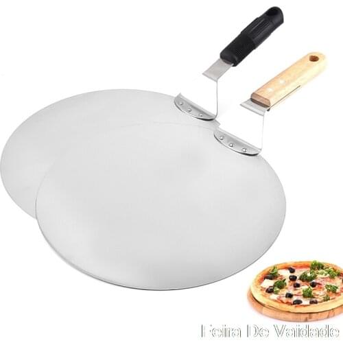 12 Inch Pizza Safety Transfer Shovel With Rubber Handle Large Round Shovel Kitchen Device Baking Tools Stainless Steel
