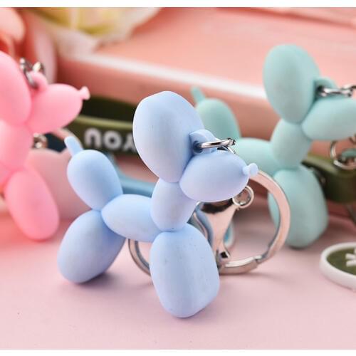 New fashion stereo cute balloon dog keychain PVC creative stereo doll balloon dog keychain car bag pendant small gift