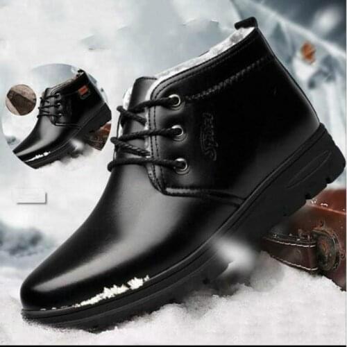 Brand Hot Keep Warm Men Winter Boots High Quality Genuine Leather Wear Casual Shoes Working Fashion Men shoes ghn89