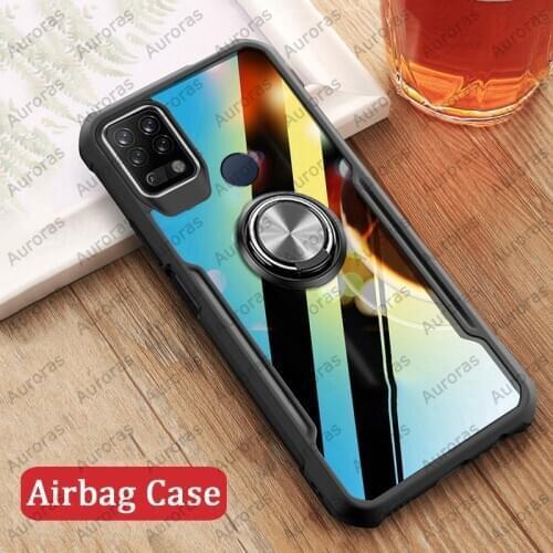 Auroras For Tecno Pova Case Anti-fall Airbag Case Shockproof Clear With Ring Soft Frame Cover For TECNO Pova Case