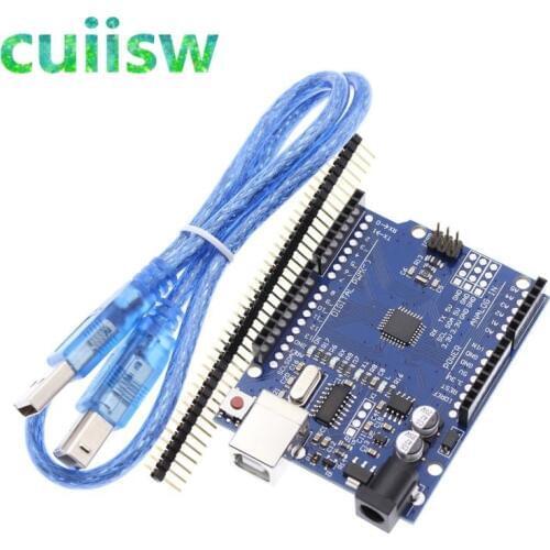 Cuiisw 1PCS UNO R3 UNO board UNO R3 CH340G+MEGA328P Chip 16Mhz For Arduino UNO R3 Development board+USB CABLE