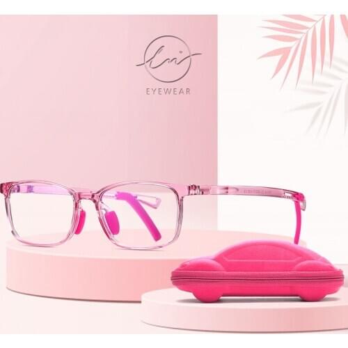 LM Children Anti Blue Ray Light Blocking Glasses Adjustable Temple UV400 Boy Girl Square Glasses Kids Computer Protection Lens