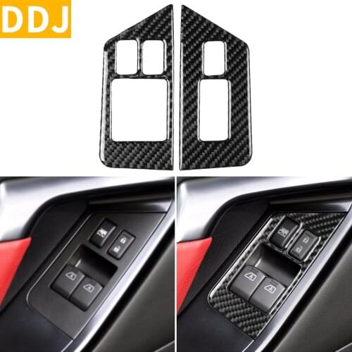 For Nissan GTR R35 2008-2016 Carbon Fiber Window Lift Switch Sticker Button Frame Cover Trim Set Interior Decoration Car Styling