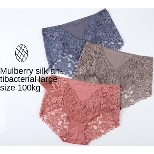 European Style New Cotton Underwear Sexy Lace Panties Fashion Hollow Out Comfort Briefs Plus Size Med Waist Seamless Underpants