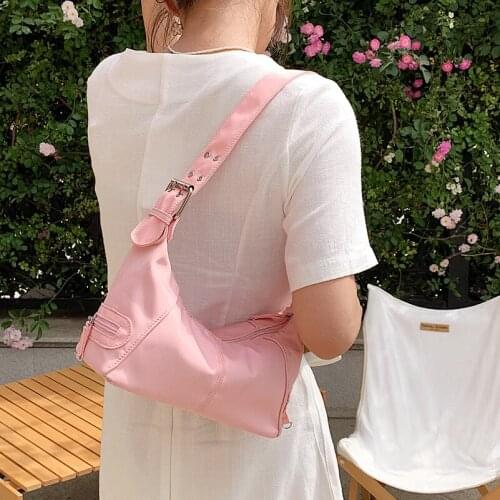 Branded Nylon Handbag Women 2021 Designer Vintage Small Shoulder Bag Branded Trending Handbags And Purses Underarm Bag