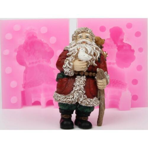 DIY 3d santa Christmas man Food-grade handmade silicone soap cake decoration candle mold