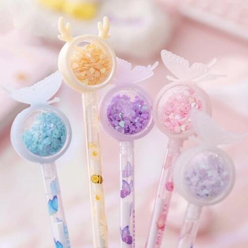 Ellen Brook 1 PCS Stationery Cute Kawaii Rabbit Butterfly Elk Gel Pen School Office Supplies Creative Sweet Pretty Lovely Pen