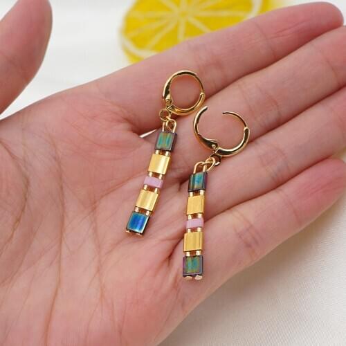 Go2boho Vintage Hoop Earring Miyuki Tila Beads Earrings Women Gift 2021 Jewelry Fashion Drop Pendientes Steel Ear Rings Femme