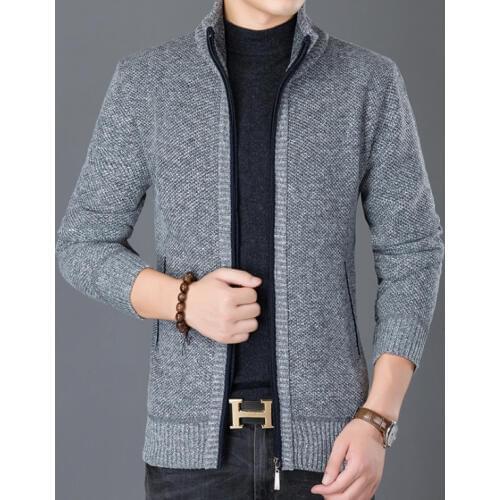Fashion New mens knit cardigan Men Stand Collar Trend Street Style Overcoat Cardigan Autumn Casual Coat Mens Clothes