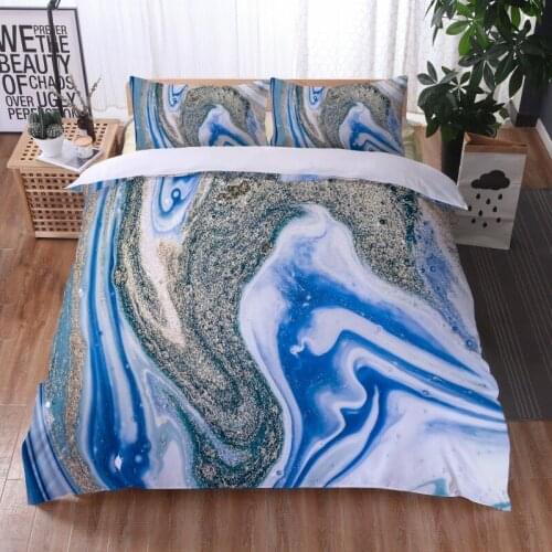Marble Bed Sets Printed White / Multicolor Duvet Cover Bedding Set European Size King Queen Quilt Cover Comforter Cover 2/3pcs