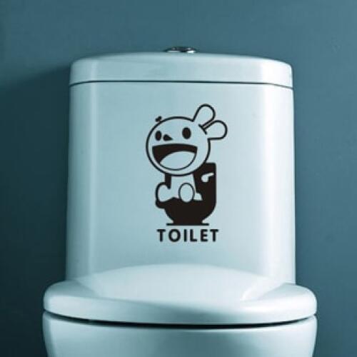 Rabbit toilet stickers toilet tile glass stickers waterproof