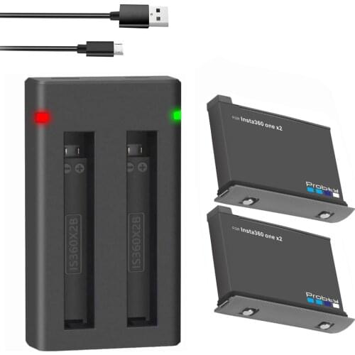 New For Insta360 ONE X2 1800mAh Battery+LED Dual Charger 360 Panoramic Action Camera x2 Batteries Accessories