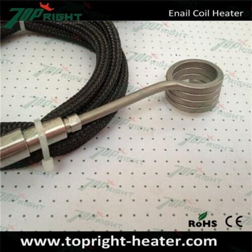 Wholesale price enail coil heater 16/20mm coil heater for enail diy with 1.2meter black kevlar sleeve, free shipping