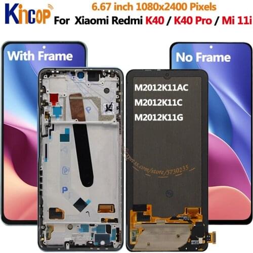 Original For Xiaomi Redmi K40 K40 Pro LCD Screen+Touch Screen M2012K11AC Digitizer For Xiaomi Redmi K40 Pro+ K40 Ultra Display