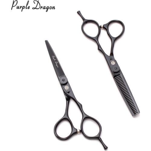 Z9015 5.5" 16cm JP Stainless Purple Dragon Black Hairdressers Scissors Cutting Shears Thinning Scissors Hair Scissors 2018 New