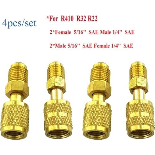 R410 Adapter Female 5/16" SAE Male 1/4" SAE And Male 5/16" SAE Female 1/4" SAE For R410 R32 R22 Valve Core