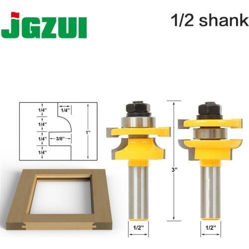 1/2" Shank Rail & Stile Router Bits - Matched 2 Bit door knife Woodworking cutter Tenon Cutter for Woodworking Tools
