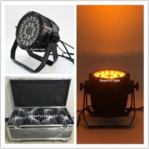 With flight case 8pcs/lot outdoor rgbwa par led 24x15w wash waterproof led rgbwa par can 5in1 dj par led spot washer 15w ip65
