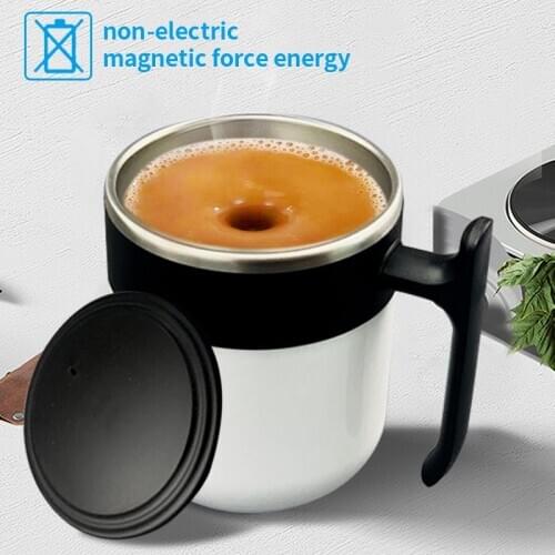 Self Stirring Coffee Mug Automatic Whey Protein Powder Mixing Cup Stainless Steel Hot Water Bottle Insulated Magnetic Mug