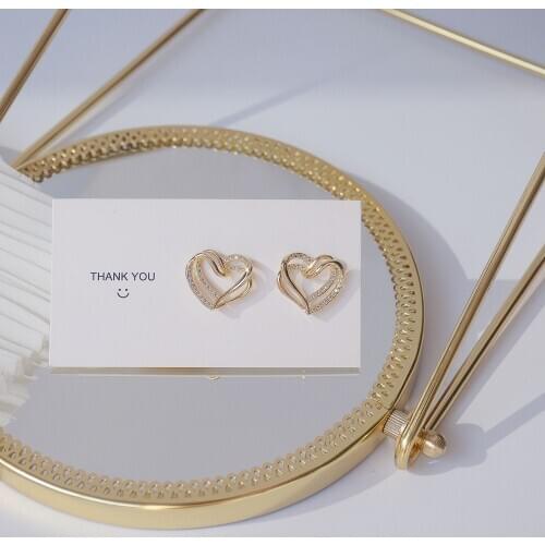 14k Real Gold Plated Fashion Jewelry High-quality Double-layer Hollow Love Simple Earrings for Woman Shine Holiday Daily Earring