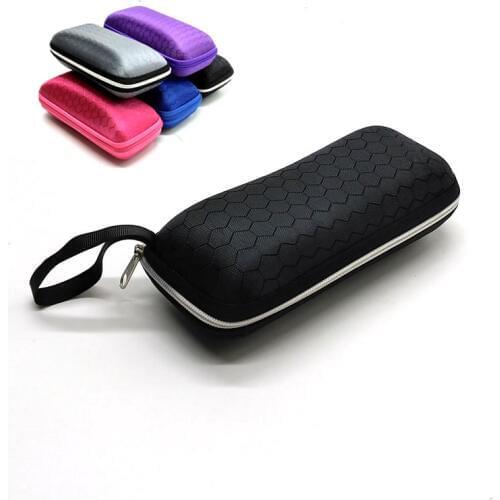Chevron Spectacle Case For Sun Glasses Hard Sunglasses Cases Women Men Spectacles Box Sunglass Accessories Alloy Zipper