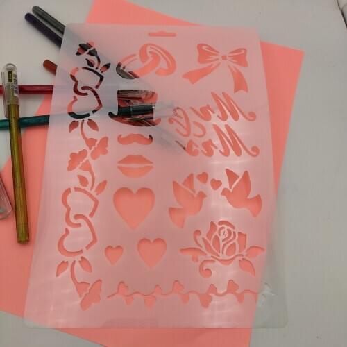 Hat gift plastic mold shield DIY cake scrapbook stencils hollow Embellishments printing lace ruler Valentines Day