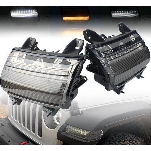 For jeep wrangler jl led turn lights Fender Lights LED New Daytime Running White DRL for Jeep JL USA version LOW Configuration